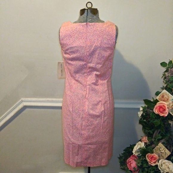Vintage 90's Deadstock Marisa Christina Pink Ditsy Floral Sheath Dress - Picture 7 of 11